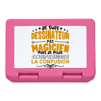 Dessinateur pas Magicien | le Meilleur Dessinateu - Boîte à goûter - rose - Devant