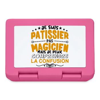 Patissier pas Magicien | le Meilleur Patissier ca - Boîte à goûter - rose - Devant