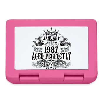 1987 | Januar Aged Perfectly 1987 Geburtstagsgeschenk - Brotdose - Pink - Vorne