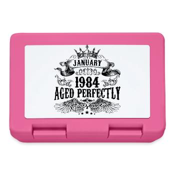1984 | Januar Aged Perfectly 1984 Geburtstagsgeschenk - Brotdose - Pink - Vorne