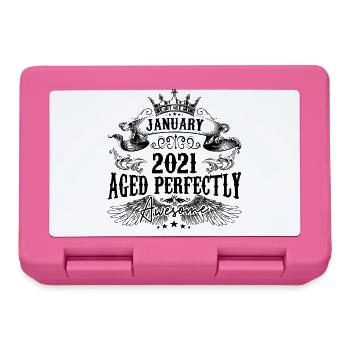 2021 | January Aged Perfectly 2021 birthday gift - Lunchbox - pink - Front