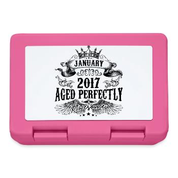 2017 | January Aged Perfectly 2017 birthday gift - Lunchbox - pink - Front