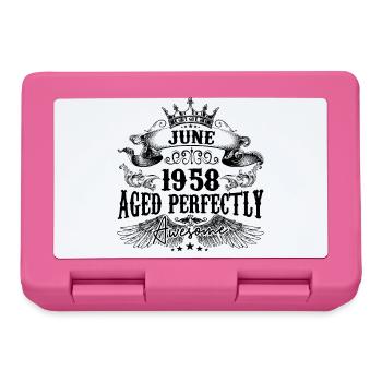 1958| June Aged Perfectly 1958 Geburtstagsgeschenk - Brotdose - Pink - Vorne