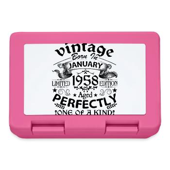 Januar 1958 | Jahrgang 1958 | geboren im Januar - Brotdose - Pink - Vorne
