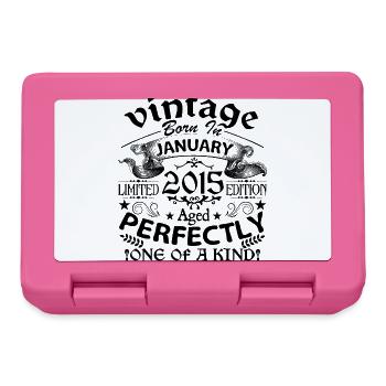 Januar 2015| Jahrgang 2015 | geboren im Januar - Brotdose - Pink - Vorne