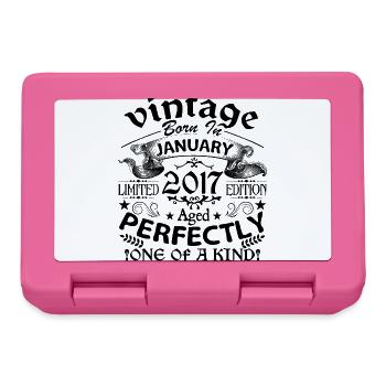 Januar 2017 | Jahrgang 2017 | geboren im Januar - Brotdose - Pink - Vorne
