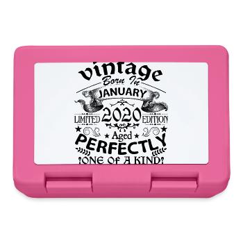 Januar 2020 | Jahrgang 2020 | geboren im Januar - Brotdose - Pink - Vorne