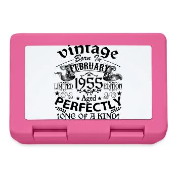 Februar 1955| Jahrgang 1955 | geboren im Februar - Brotdose - Pink - Vorne