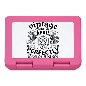 Avril 1991 | Vintage 1991 | né en Avril - Boîte à goûter - rose - Devant