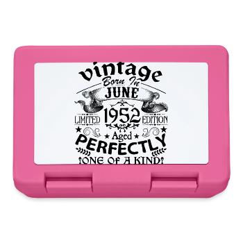 Juni 1952 | Jahrgang 1952 | geboren im Juni - Brotdose - Pink - Vorne