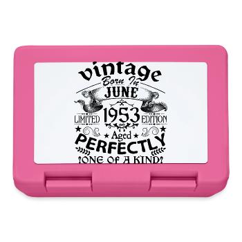 Juin 1953 | Vintage 1953 | né en Juin - Boîte à goûter - rose - Devant