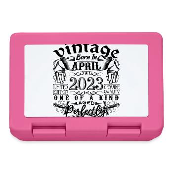 Anniversaire 2023 Avril 2023 ! né en Avril 2023 - Boîte à goûter - rose - Devant