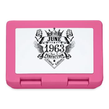 Vintage June 1963 June 1963 born in June - Lunchbox - pink - Front
