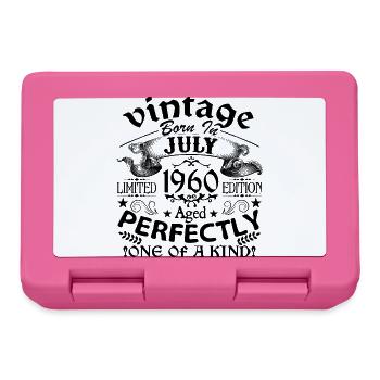 Juli 1960 | Jahrgang 1960 | geboren im Juli - Brotdose - Pink - Vorne