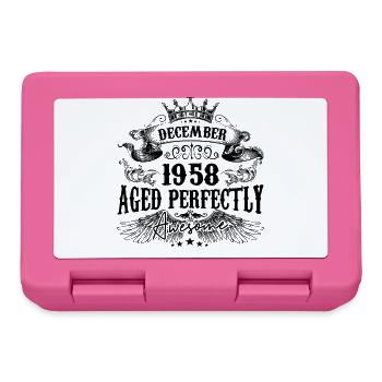 Birthday 1958 December 1958 born in December - Lunchbox - pink - Front