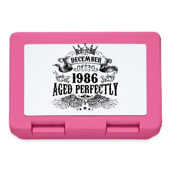 Birthday 1986 December 1986 born in December - Lunchbox - pink - Front