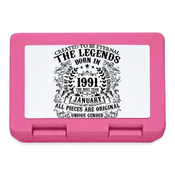 Birthday 1991 January 1991 born in January 1991 - Lunchbox - pink - Front