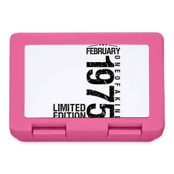 Birthday February 1975 February born in January - Lunchbox - pink - Front