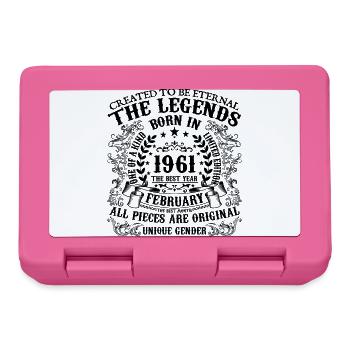 Birthday 1961 February 1961 born in February 1961 - Lunchbox - pink - Front