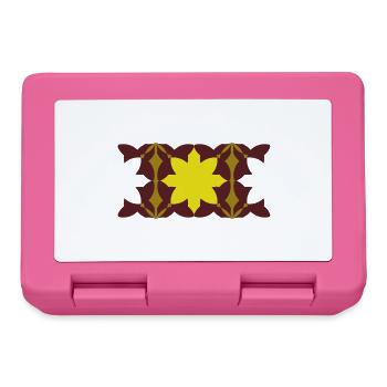 Kaleidoskop Gelb-Maron Muster - Brotdose - Pink - Vorne