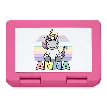 Anna Einhorn Name - Brotdose - Pink - Vorne