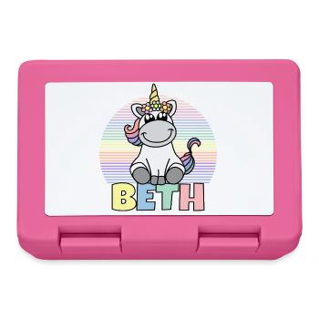 Beth Einhorn Name - Brotdose - Pink - Vorne