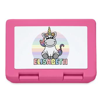 Elisabeth Einhorn Name - Brotdose - Pink - Vorne