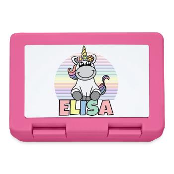 Elisa Unicorn Name - Lunchbox - pink - Front