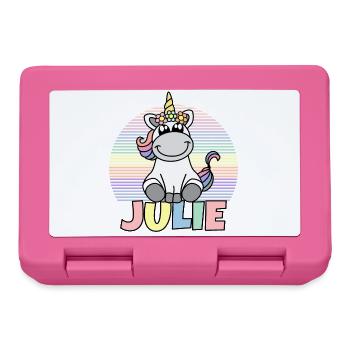 Julie Nom de la licorne - Boîte à goûter - rose - Devant