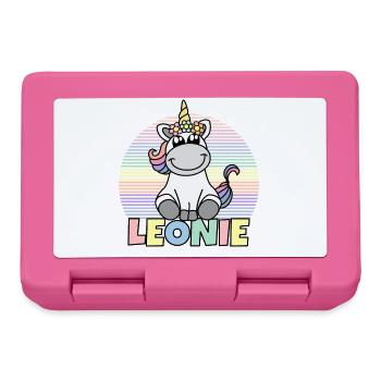 Leonie Einhorn Name - Brotdose - Pink - Vorne