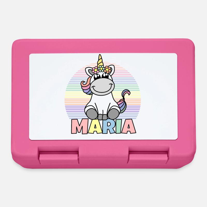 Maria Einhorn Name - Brotdose - Pink