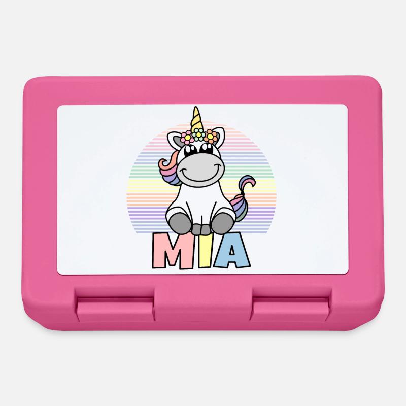 Mia Einhorn Name - Brotdose - Pink
