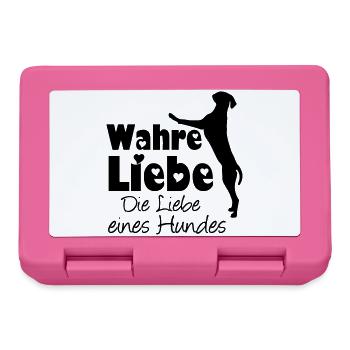 Wahre Liebe - Hund Haustier Tier Geschenk Spruch - Brotdose - Pink - Vorne