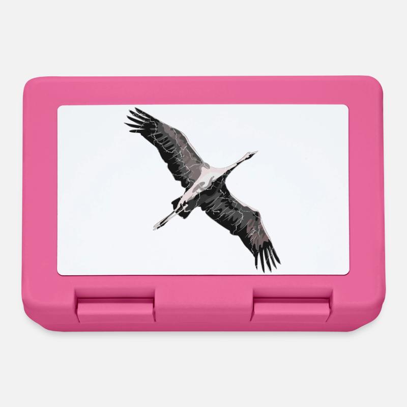 Kranich beim Flug in den Süden - Brotdose - Pink