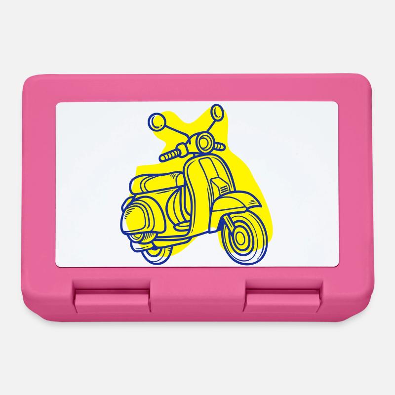 Moto rétro aux couleurs vives - Boîte à goûter - rose