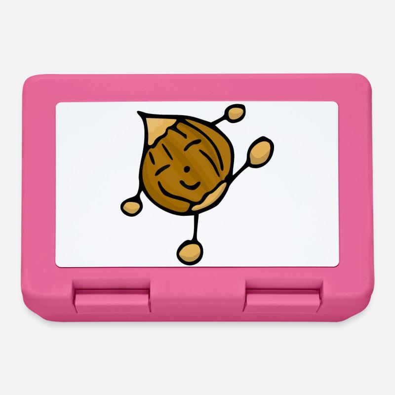Nut hazelnut funny cool positive food - Lunchbox - pink