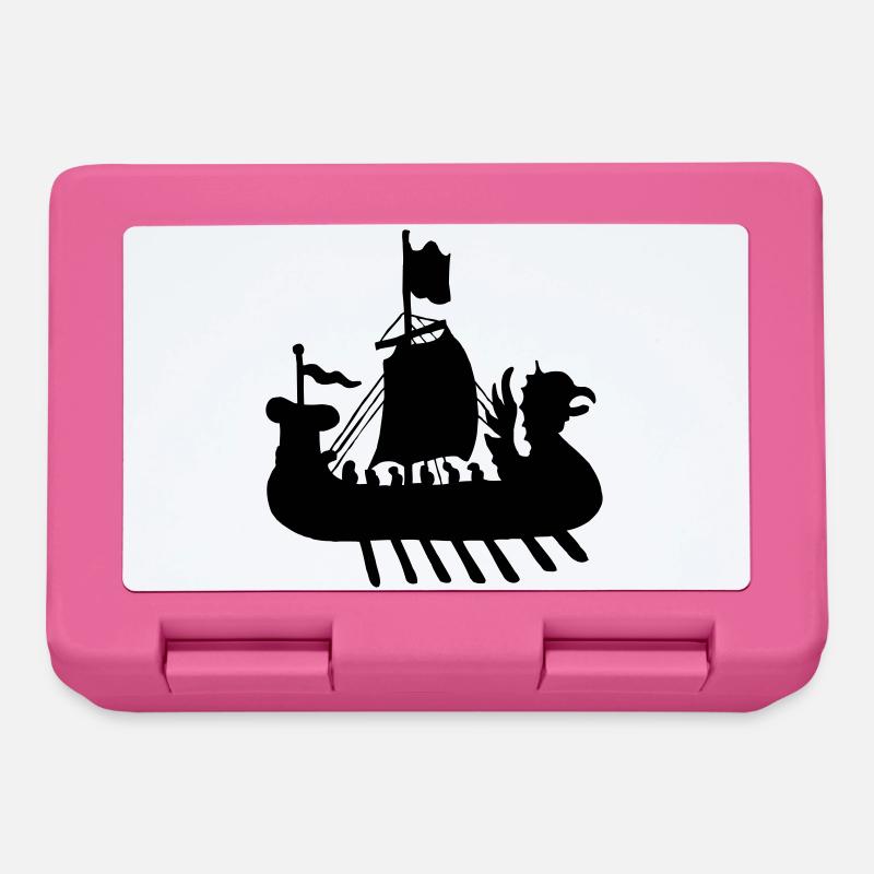 Wikingerboot Schiff Schattenbild - Brotdose - Pink