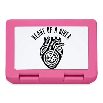 Heart of a Biker Fahrrad Herz Cycling Spruch - Brotdose - Pink - Vorne