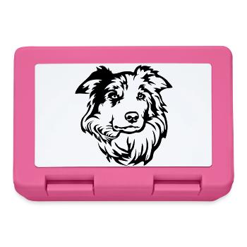 Tête de Border Collie - Boîte à goûter - rose - Devant