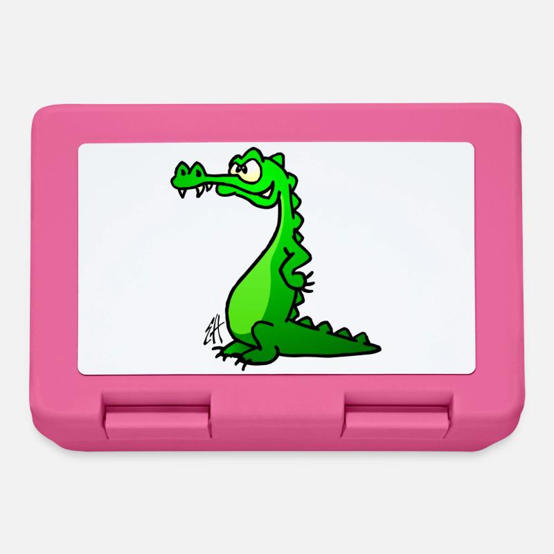 Krokodil in voller Farbe - Brotdose - Pink