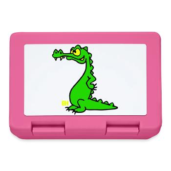 Smiling Crocodile, Three Color Design - Lunchbox - pink - Front