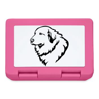 Tête de chien de montagne des Pyrénées - Boîte à goûter - rose - Devant