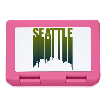 Seattle Skyline Green Gradient - Lunchbox - pink - Front