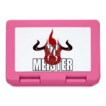 Grillmeister Flamme Hörner Rind Fleischesser Grill - Brotdose - Pink - Vorne