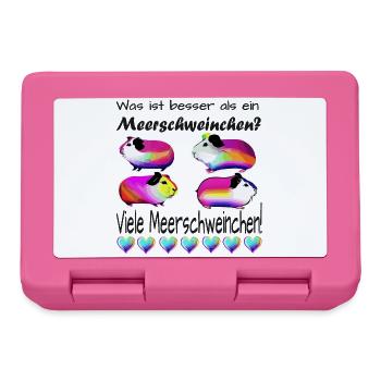 Pinke Meerschweinchen bunt - Brotdose - Pink - Vorne