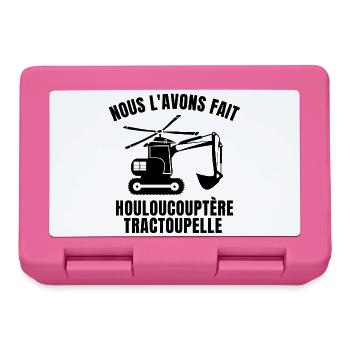 tractopelle, pelleteuse, chef de chantier - Boîte à goûter - rose - Devant