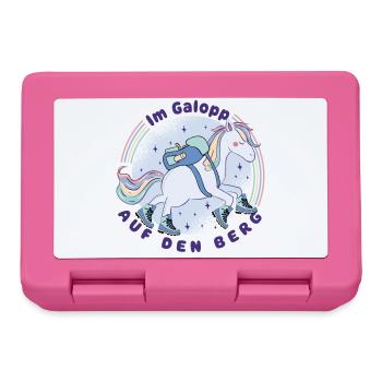 Einhorn - Im Galopp auf den Berg -Wandern mit Kids - Brotdose - Pink - Vorne