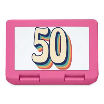 Vintage Retro T Shirt Number 50 Fify - Lunchbox - pink - Front