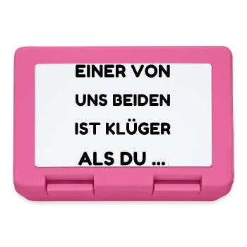 Einer Von Uns Beiden Ist Klüger Als Du - Brotdose - Pink - Vorne