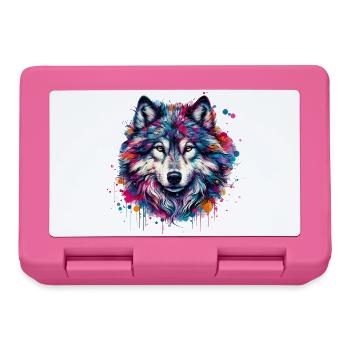 Loup - Boîte à goûter - rose - Devant